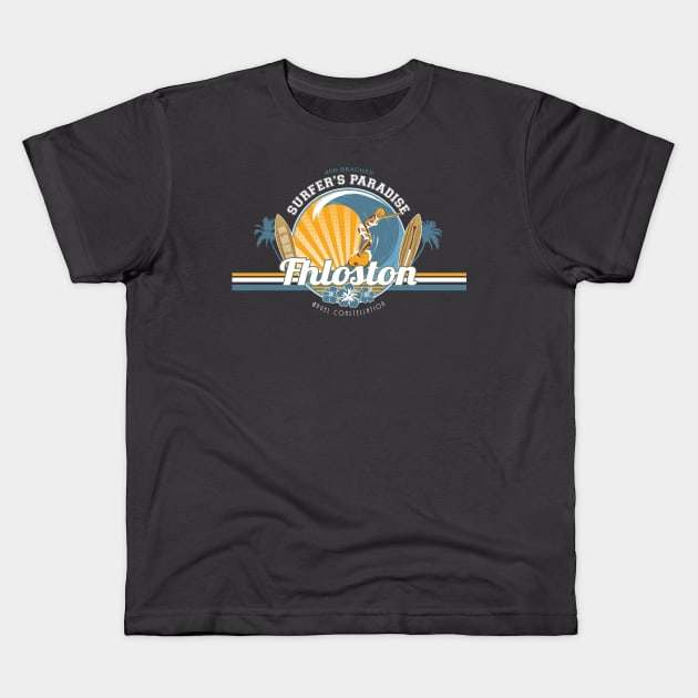 Surfer's Paradise Kids T-Shirt by stevethomasart